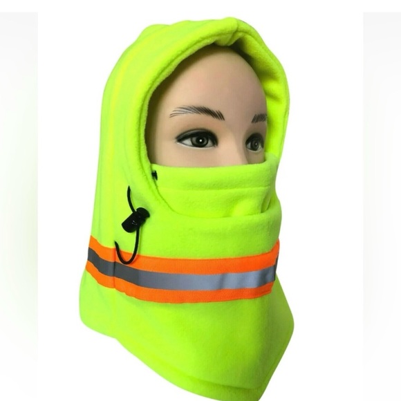 Reflective Fleece Hat Ski, Motorcycle, road work Full Face Mask Neck Cover - Picture 3 of 4